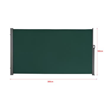Windscherm uittrekbaar zijluifel 300x180 cm donkergroen, Verzenden, Nieuw