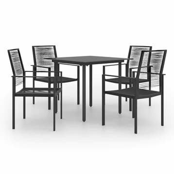 vidaXL 5-delige Tuinset, 4 zitplaatsen, Verzenden, Nieuw, Rvs