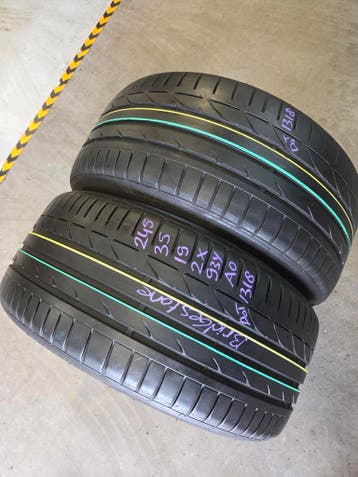 245/35/19 93Y AO BRIDGESTONE ZOMERBANDEN 6,5MM PROFIEL 2X, Band(en), Personenwagen, Zomerbanden, Ophalen