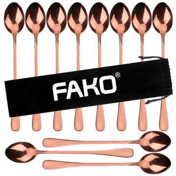 Fako Bijoux - 12 Lange Lepels - Latte Macchiato - Longdrink, Verzenden, Nieuw