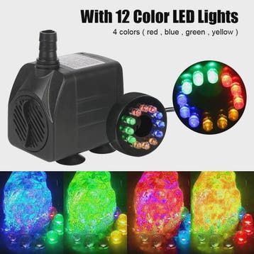 Waterdichte Dompelpomp Fontein met 12 LED Verlichting voor A, Tuin en Terras, Waterpartijen en Fonteinen, Verzenden, Nieuw