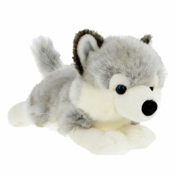 Husky puppy knuffel - pluche - grijs - 35 cm, Verzenden, Nieuw