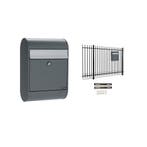 Hekbrievenbus Allux 5000 - antraciet met grijze klep, Tuin en Terras, Verzenden, Nieuw