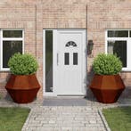vidaXL Plantenbak 2 pcs Roestig 100 x 100 x 80 cm, 100 cm of meer, Verzenden, Nieuw, Metaal