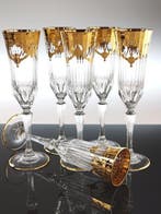 Champagne fluitje (6) - 24 kt goud - Met de hand, Antiek en Kunst