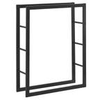 [en.casa] Brandhout rek houtopslag Täby zwart 80x25x100 cm, Tuin en Terras, Haardhout, Verzenden