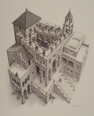 M.C. Escher (1898-1972) - Ascendant et Descendant