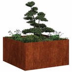 vidaXL Plantenbak roestig 80x80x40 cm weervast staal, Tuin en Terras, Verzenden, Nieuw, Metaal