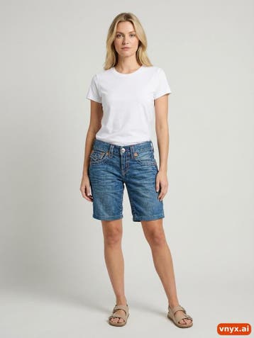 True Religion Korte broeken Dames maat W34 Blauw Vintage, Ophalen of Verzenden, Nieuw