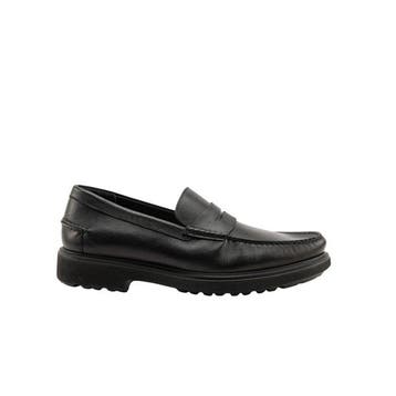 TESTONI - 8 UK - 42 IT - Penny Loafers Black Calf Black Lug, Nieuw