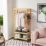 Bamboe Kledingrek met Wielen –Garderobe en Schoenenrek 78×37, Huis en Inrichting, Kasten | Kledingkasten, Verzenden, Nieuw