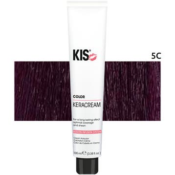 KIS Kappers – Kera Cream Color Haarverf – 5C : Cassis, Verzenden, Nieuw