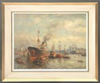 Evert Moll (1878-1955), De Rotterdamse haven, Antiek en Kunst, Kunst | Schilderijen | Klassiek