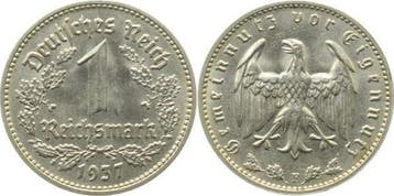 Duitsland 1 Reichsmark 1937 F f prfr/f stgl J 354, Verzenden