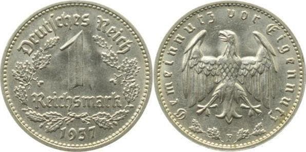 Duitsland 1 Reichsmark 1937 F f prfr/f stgl J 354, Postzegels en Munten, Munten | Europa | Niet-Euromunten, Verzenden