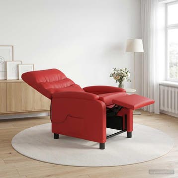 vidaXL Massage Recliner Rood Kunstleer, Huis en Inrichting, Fauteuils, Verzenden, Nieuw