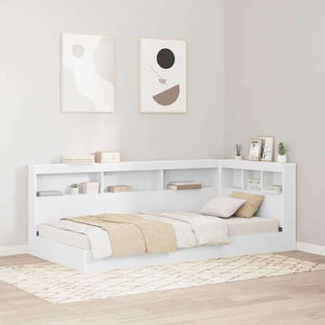 vidaXL Opberghoofdbord Wit Bewerkt hout, Huis en Inrichting, Verzenden, Nieuw, Wit, Hout