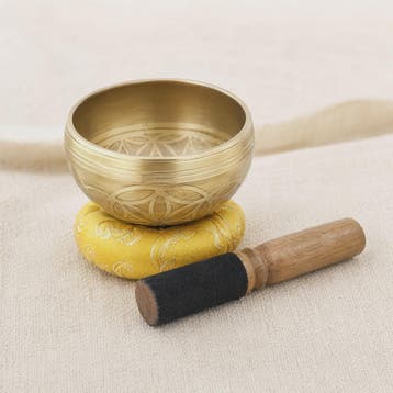 Tibetaanse Zangleschaal 'Flower of Life' - Meditatie, Yoga &, Verzenden, Nieuw in verpakking