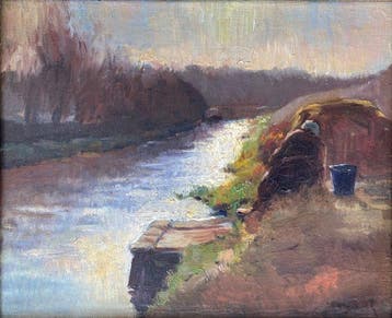 Anton Mauve (1838-1888), Kring van - On the Riverbank