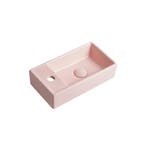 Fontein Ora 41x22x10cm mat roze inclusief afvoerplug links, Verzenden, Nieuw