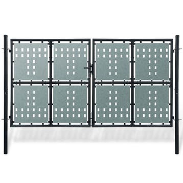 vidaXL Zwarte enkele deur schuttingpoort 300x150 cm, Tuin en Terras, Verzenden, Nieuw