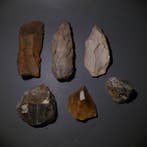 Neolithisch 6 vuurstenen. 11,5 cm lang. Mes - 5000 v.Chr., Verzamelen
