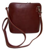 Cognac Vera Pelle Italiaans leren schoudertasje (rits rondom, Verzenden, Nieuw