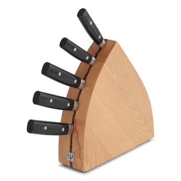 Yaxell Zen Messenset – 6-delig – Beukenhouten Messenblok, Ophalen of Verzenden, Nieuw, Hout, Bestekset