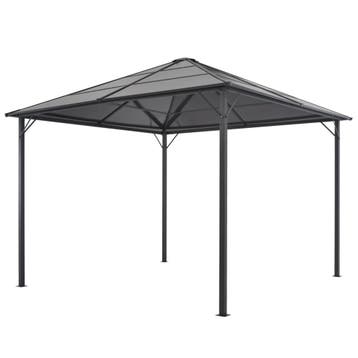 vidaXL Prieel met dak 3x3 m aluminium antracietkleurig, Verzenden, Nieuw