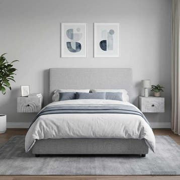 vidaXL Wandbeugel Bedkast 2 st Betongrijs 33 x 34,5 x 20 cm, Minder dan 45 cm, Verzenden, Nieuw, Minder dan 55 cm