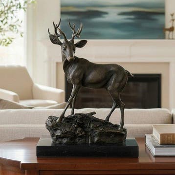 Charles Masson (1822-1894) - after - sculptuur, Deer - Doe -
