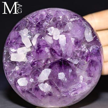 Amethistbol met diep paarse kristallen Geode Sphere Superb