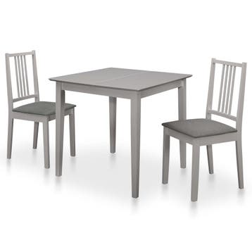 vidaXL 3-delige Eethoek MDF grijs, Verzenden, Nieuw