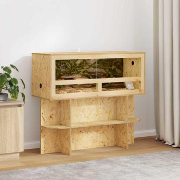 vidaXL Terrariumbasis met plank Bruin 100 x 40 x 50 cm OSB, Dieren en Toebehoren, Verzenden, Nieuw
