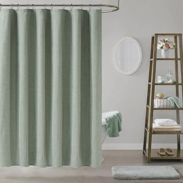 Luxe Linnen Douchegordijn Waterdicht met Zilveren Haken - Di, Huis en Inrichting, Verzenden, Nieuw
