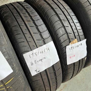 2 x Bridgestone Ecopia 175-60-19 Zomerbanden 7mm, 19 inch, Gebruikt, 175 mm, Ophalen of Verzenden