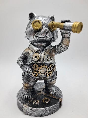Beeldje - Statuina Decorativa in Resina Steampunk – Gatto