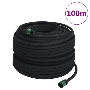 vidaXL Druppelslang 0,6 100 m rubber zwart, Tuin en Terras, Tuinslangen, Verzenden, Nieuw