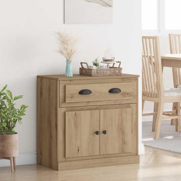 vidaXL Highboard Artisan Eiken 70 x 35,5 x 67,5 cm Bewerkt, Minder dan 50 cm, Verzenden, Nieuw, Minder dan 100 cm