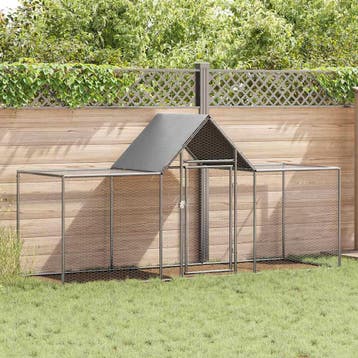 vidaXL Kippenren 3x1x1,5 m gegalvaniseerd staal, Verzenden, Nieuw