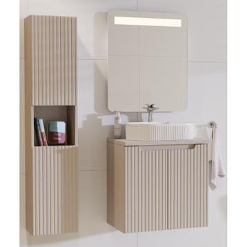 Badkamermeubel Solerno Compact Uno Taupe 80CM, Huis en Inrichting, Ophalen of Verzenden, Nieuw