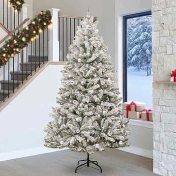 vidaXL Kunstkerstboom 270 cm 300 LEDs Warmwit PVC en staal, Verzenden, Nieuw