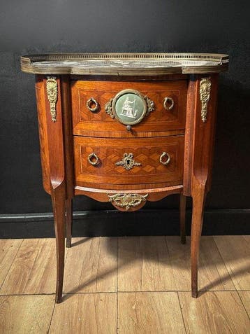 Table ambulante - Hout, Marmer - Napoleon III-nachtkastje