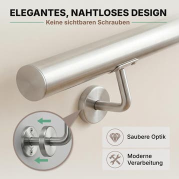 Trapleuning Zilver Roestvrij Staal 80x4,2cm (Deco artikelen), Verzenden, Nieuw