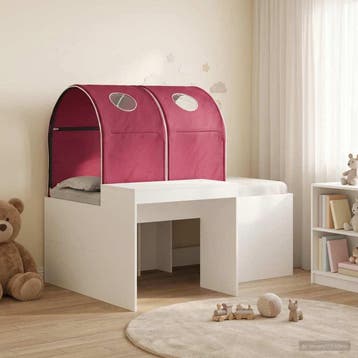 vidaXL Bed met Tunnel 4 pcs Artisian Eik en Rood Bewerkt, Verzenden, Nieuw, Bruin, Hout
