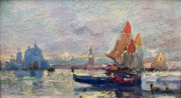 Suiveur de Félix Ziem - Ecole française XIXe, Navolger van -, Antiek en Kunst