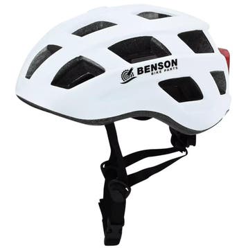 Benson Fietshelm volwassenen met verlichting wit M - kuns..., Ophalen of Verzenden, Nieuw