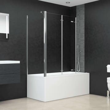 vidaXL Badwand 120x69x130 cm gehard glas transparant, Verzenden, Nieuw