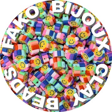 Fako Bijoux - Klei Kralen Bloem Smiley Regenboog -, Verzenden, Nieuw