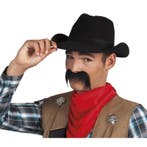 Wilde westen Cowboy snor zwart - Cowboy accessoires, Ophalen of Verzenden, Nieuw